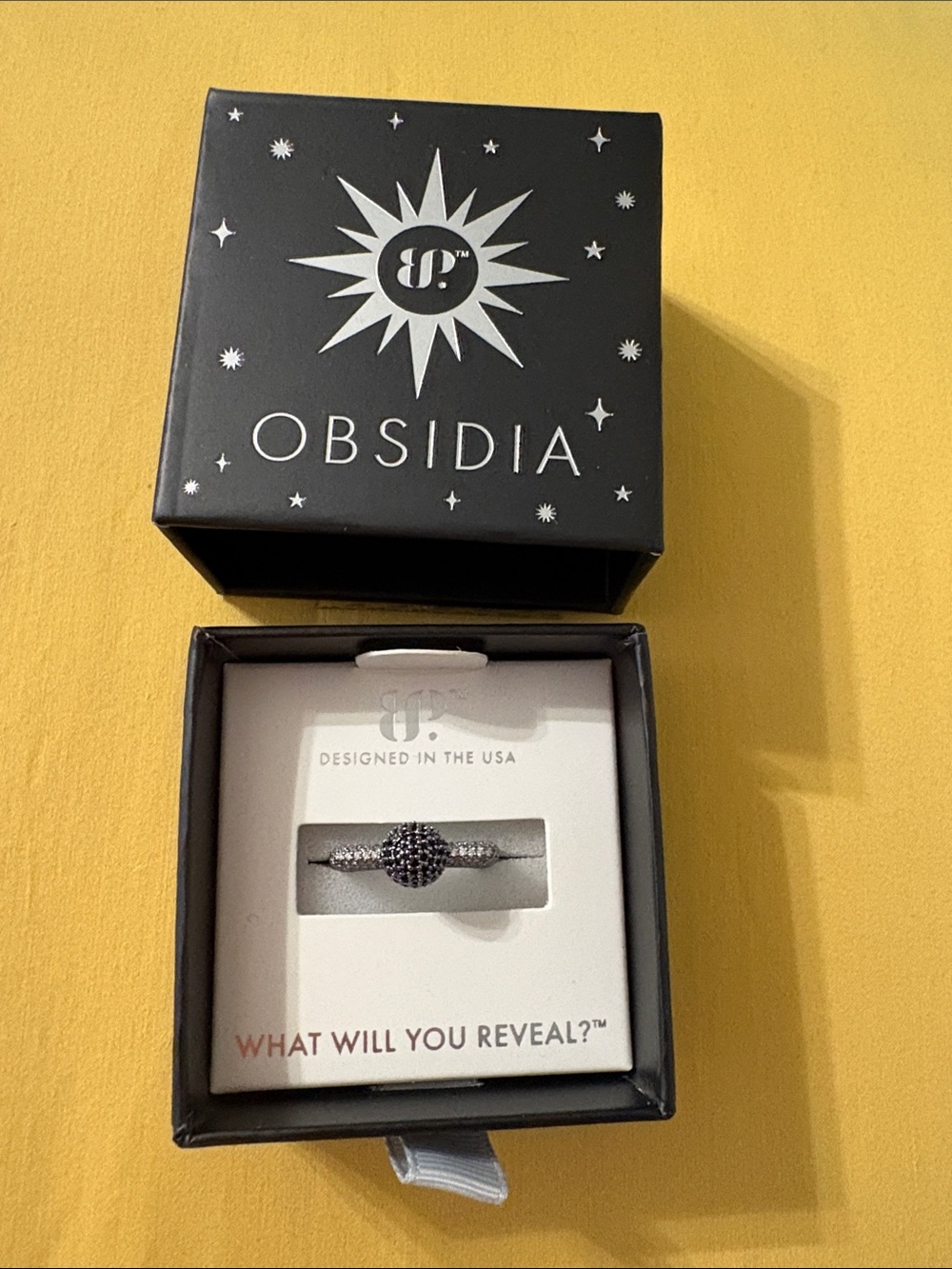 Obsidia Black Pavé Sphere Ring - Women's Fashion Ring